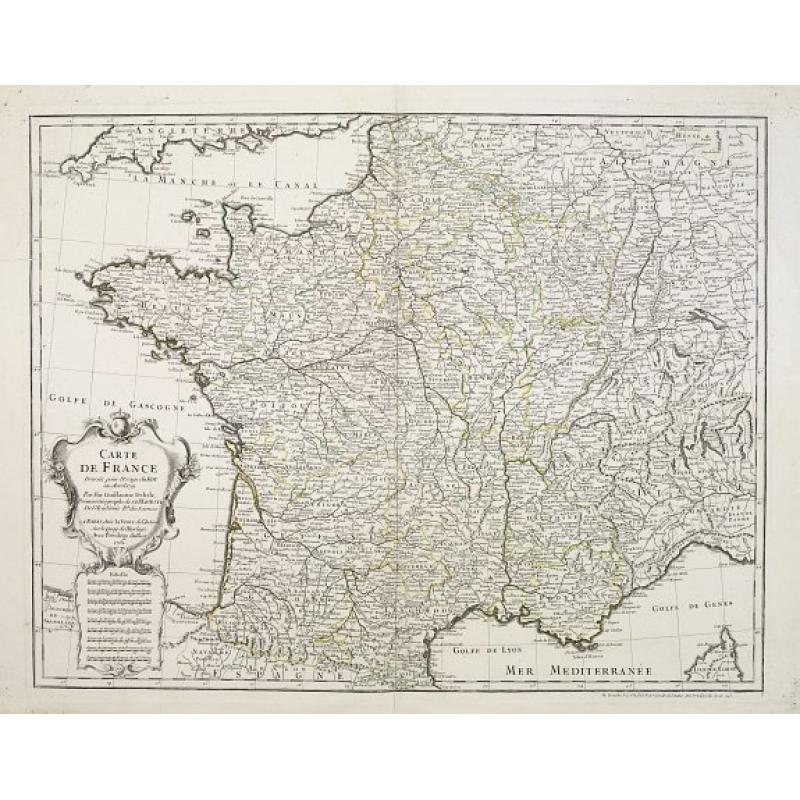 Carte de France dressée pour l'Usage du Roy en Avril 1721.