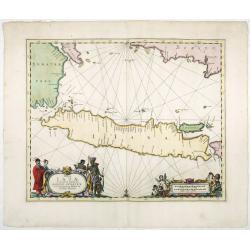 Insulae Iavae Cum parte Insularum Borneo Sumatrae, et Circumjacentium Insularum Novissima Delineatio.