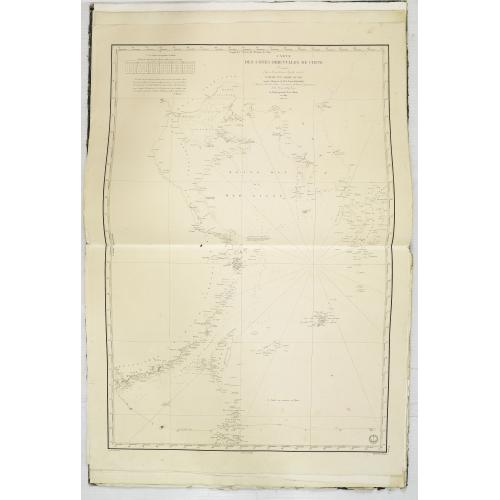 Old map image download for J.Horsburgh/ R.H.Bate / G.H.Stapleton. The two chart books are bound in contemp. half calf, and include together 57 of the most up-to-date French (Depot général de la marine) and English (Hydrographic Office) charts available in 1847 for sailing t