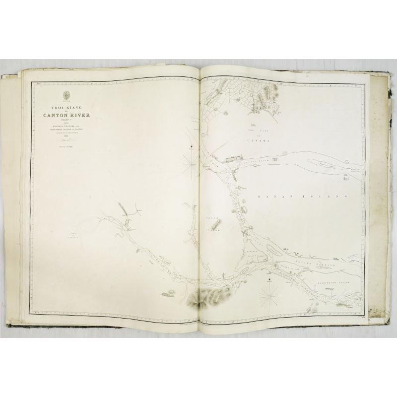 J.Horsburgh/ R.H.Bate / G.H.Stapleton. The two chart books are bound in contemp. half calf, and include together 57 of the most up-to-date French (Depot général de la marine) and English (Hydrographic Office) charts available in 1847 for sailing t