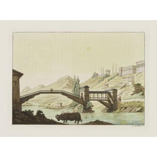 Old map image download for [View of Castle and Bridge Vandipore - Bhutan - Tibet ]