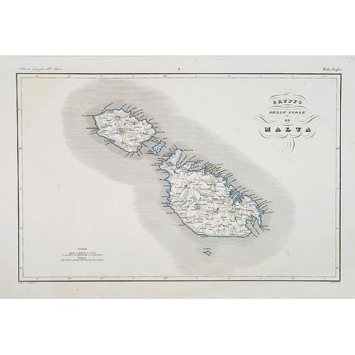 Old map image download for Gruppo delle Isole di Malta.