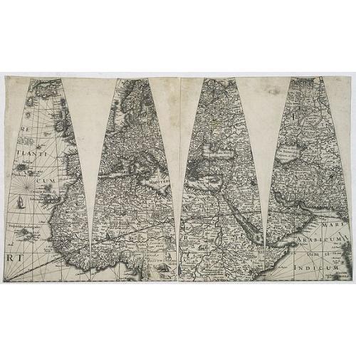 The only known, unmounted gores, from an extremely rare Dutch Globe.
