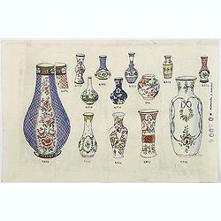 Designs for porcelain vases with Chinese motif.