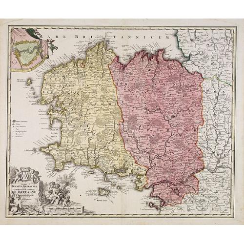 Old map image download for Tabula Ducatus Britanniae Gallis le Gouvernemt. General de Bretagne.