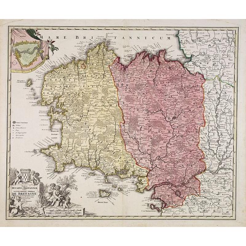 Tabula Ducatus Britanniae Gallis le Gouvernemt. General de Bretagne.