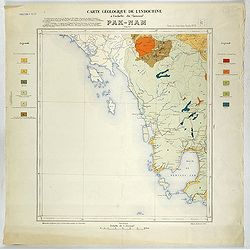 Carte géologique de l'Indochine à l'échelle du 1/500 000e. Pak-Nam Bang-Kok.