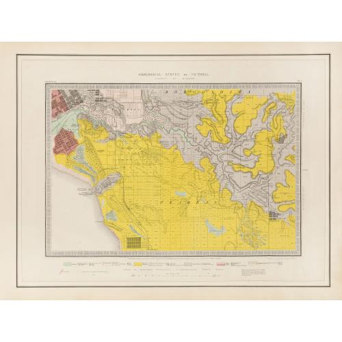 Rare, antique map of  Geological Survey of Victoria.