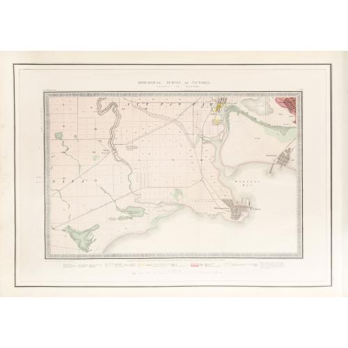 Rare, antique map of  Geological Survey of Victoria.