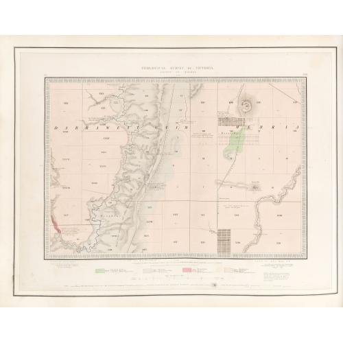 Rare, antique map of  Geological Survey of Victoria.