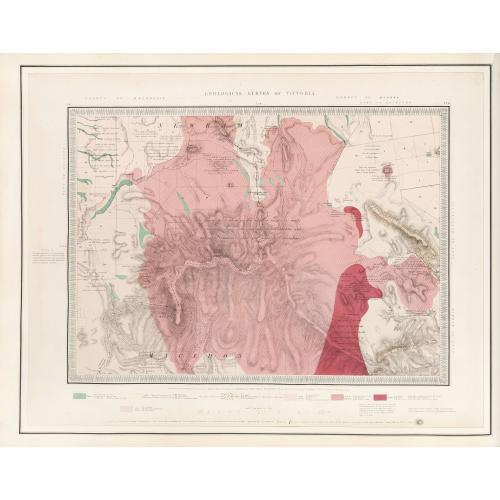 Rare, antique map of  Geological Survey of Victoria.