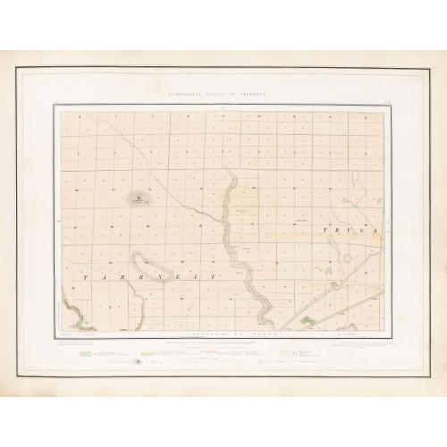Rare, antique map of  Geological Survey of Victoria.