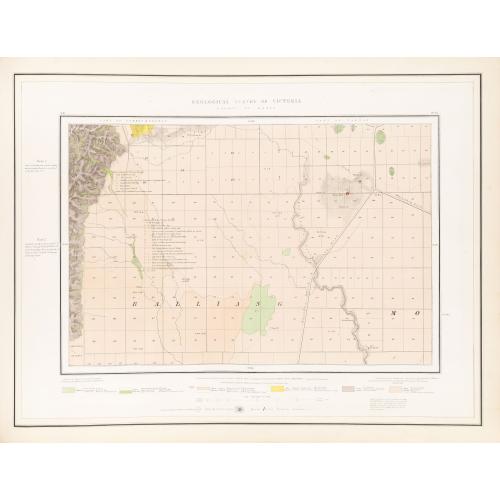 Rare, antique map of  Geological Survey of Victoria.
