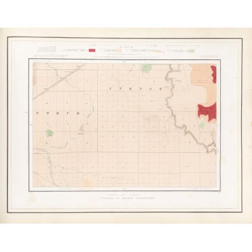 Rare, antique map of  Geological Survey of Victoria.