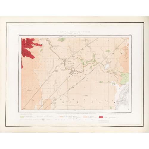 Rare, antique map of  Geological Survey of Victoria.