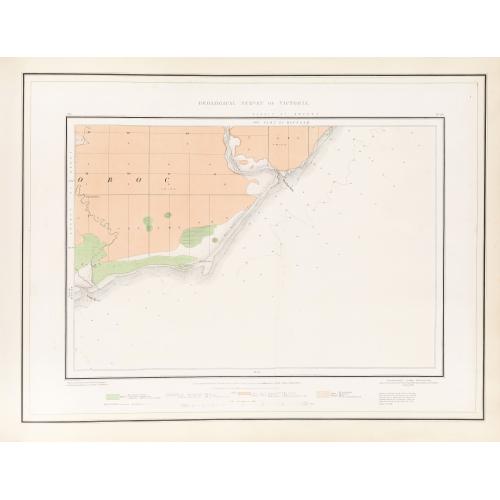 Rare, antique map of  Geological Survey of Victoria.