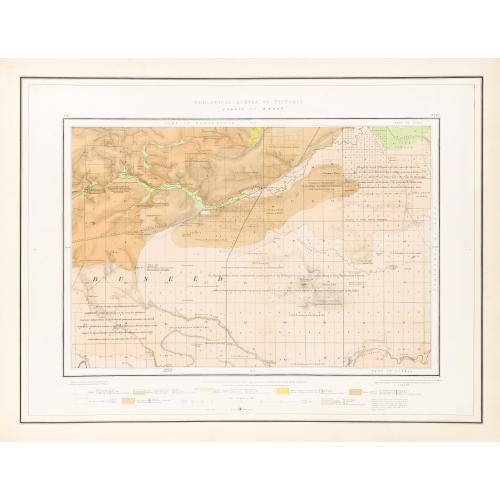 Rare, antique map of  Geological Survey of Victoria.