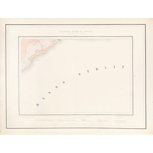 Rare, antique map of  Geological Survey of Victoria.