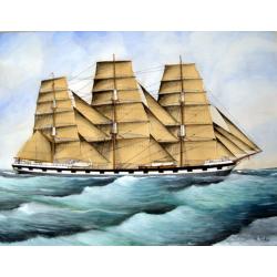 Image download for Maritime drawing of the 'Cape Horn' , a so-called captain's ship drawing by R. Takes