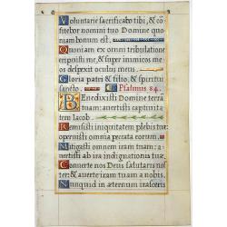 Leaf on vellum from a French manuscript Book of Hours.