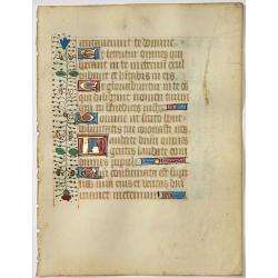 Leaf on vellum from a manuscript Book of Hours.