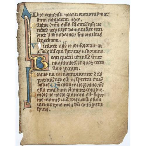 Leaf on vellum from a manuscript Breviary.