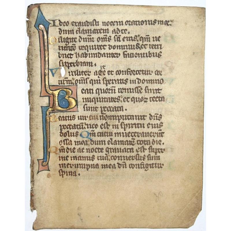 Leaf on vellum from a manuscript Breviary.