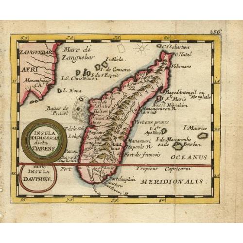 Old map image download for Insula Madagascar dicta St. Laurens.