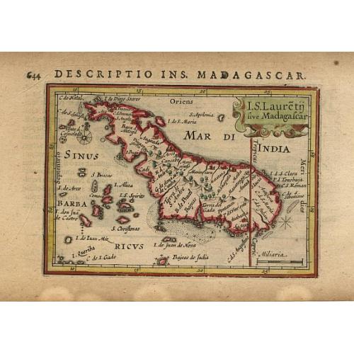 Old map image download for I.S. Lauretij sive Madagascar