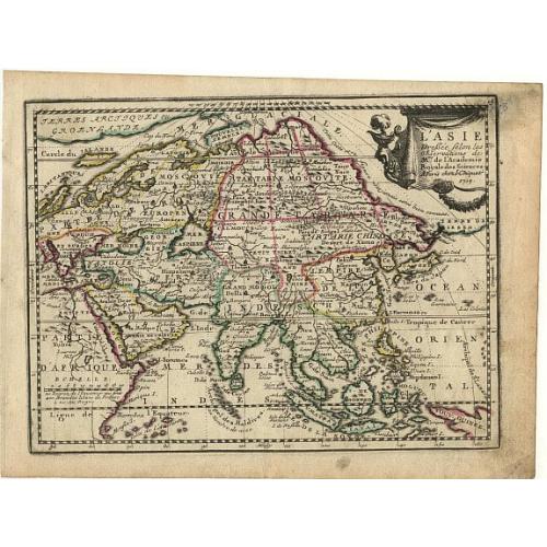 Old map image download for L' Asie Dressee selon les Observations de Mrs. De l' Academire Royales des Sciences.