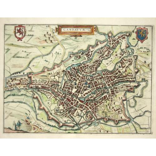 Old map image download for Gandauum Ghent