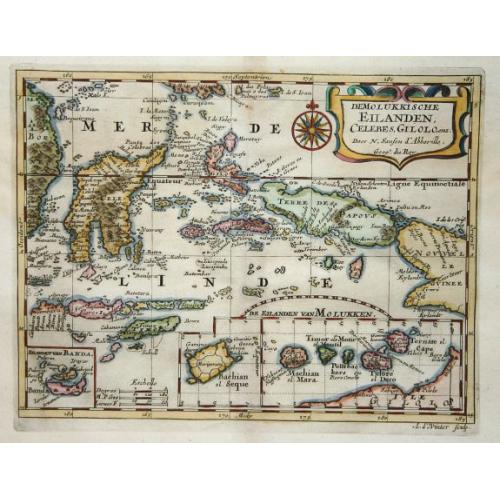 Old map image download for De Molukkische Eilanden, Celebes, Gilolo.