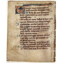 Leaf on vellum from a manuscript Breviary.