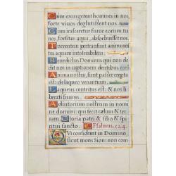 Leaf on vellum from a French manuscript Book of Hours.