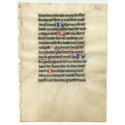 Leaf on vellum from a Dutch manuscript Book of Hours.