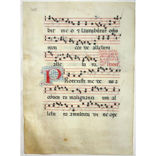 Leaf on vellum from an antiphonal.