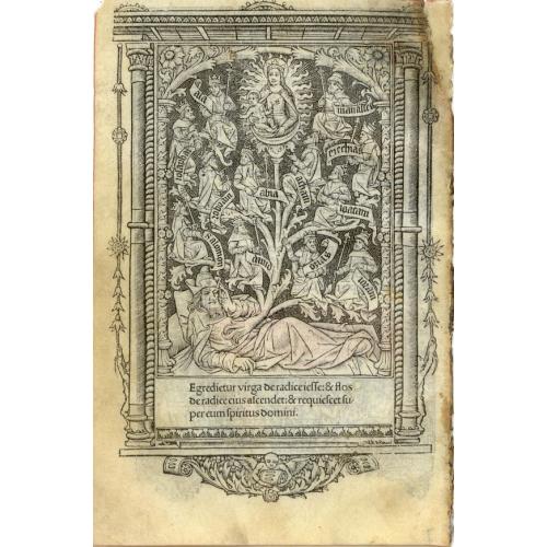 Leaf on vellum from a printed Book of Hours.