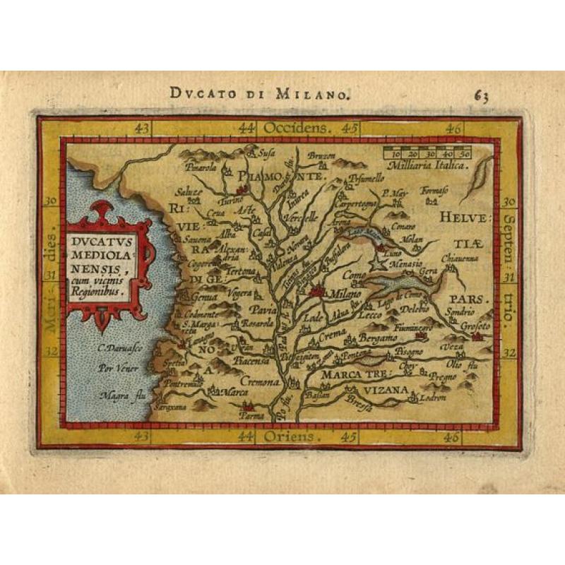 Ducatus Mediolanensis, cum vicinis Regionibus.. 