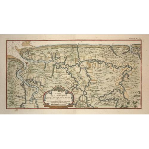 Old map image download for Carte d'une Grande Partie de la Colonie de Surinam. 