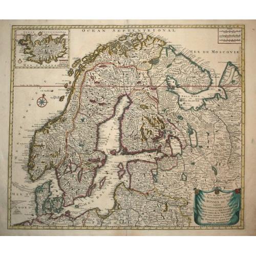 Old map image download for Carte la plus Nouvelle de la Scandinivie..