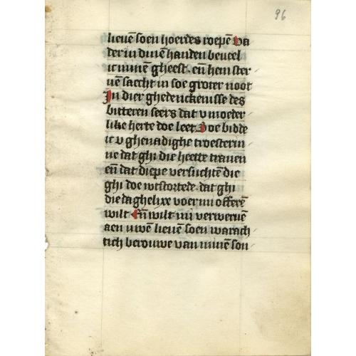 Old map image download for Leaf on vellum from a Dutch manuscript Book of Hours.