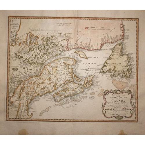 Old map image download for Partie Orientale de la Nouvelle France ou du Canada.