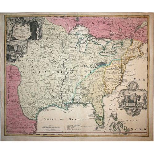 Old map image download for Amplissimae Regionis Mississipi seu Provinciae Ludovicianae