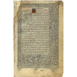 Leaf on vellum from a printed Book of Hours.