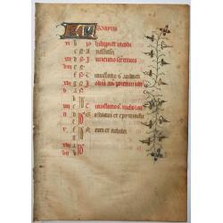 Leaf on vellum from a French manuscript Book of Hours.