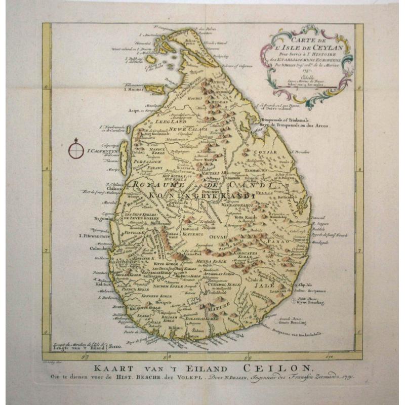 Carte de l'Isle de Ceylan 