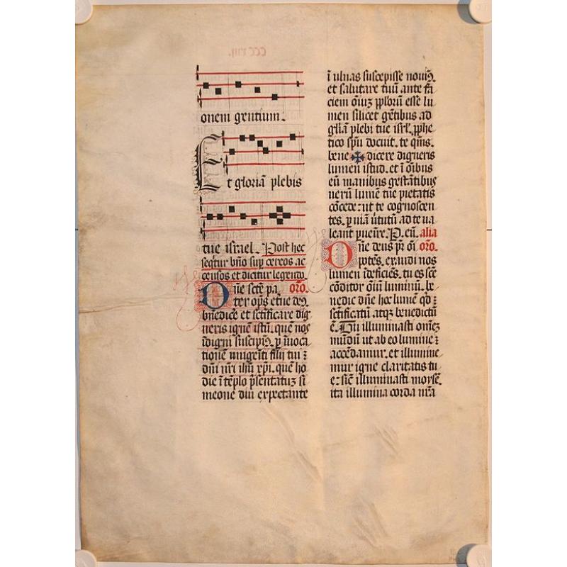 Leaf from a manuscript breviary on vellum.