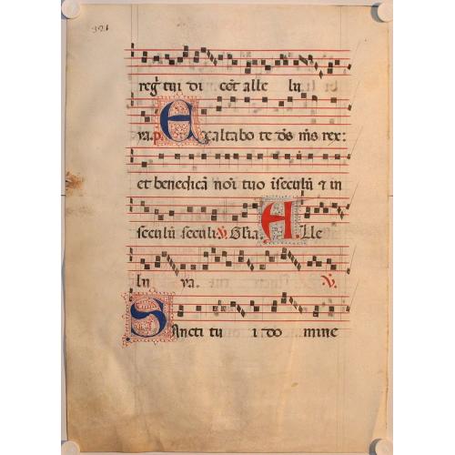Leaf on vellum from an antiphonary.