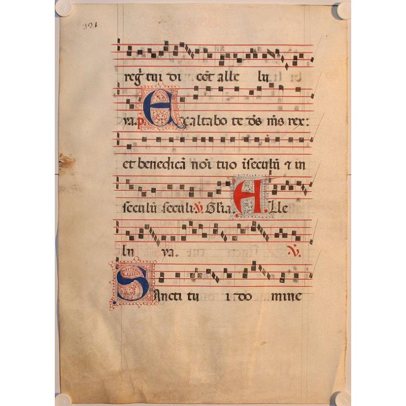 Leaf on vellum from an antiphonary.