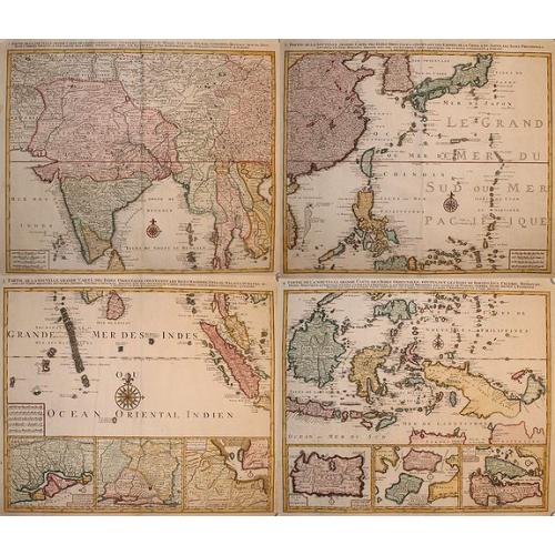 Old map image download for Partie de la Nouvelle Grande Carte des Indes Orientales.. 4 parts
